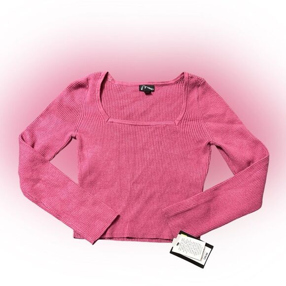Nwt art class size 8 berry red Long Sleeve Ribbed Top - Picture 1 of 2